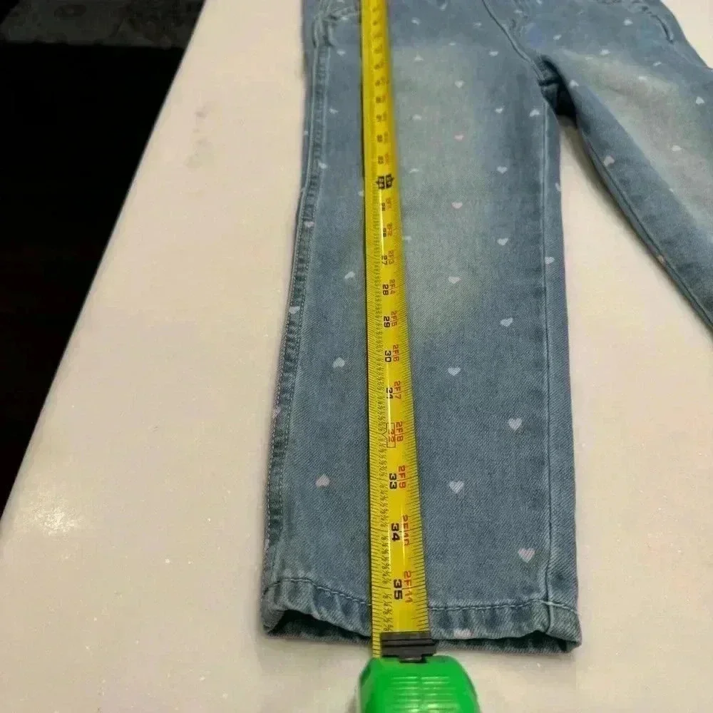 Oshkosh girls denim overall with small pink hearts size 5T